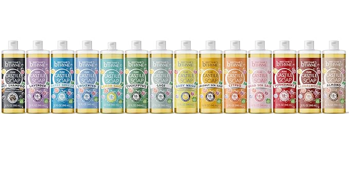 Brittanie’s Pure Castile Liquid Soap Refill, Unscented, 32 Ounce Pack of 2 | Dish Soap, Hair & Body, Home, Gentle and Pure, Made with Natural Luxurious Oils, Vegan & Gluten Free Non-GMO