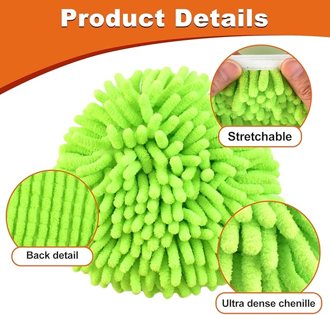 2 Microfiber Mop Head Refills and 2 Chenille Mop Pads,1 Upgrade Scrub Brush 1 Spin Mop Base for O Cedar RinseClean 2 Tank Spin Mop System,Spin Microfiber Mop Refills for Cleaning All Floors