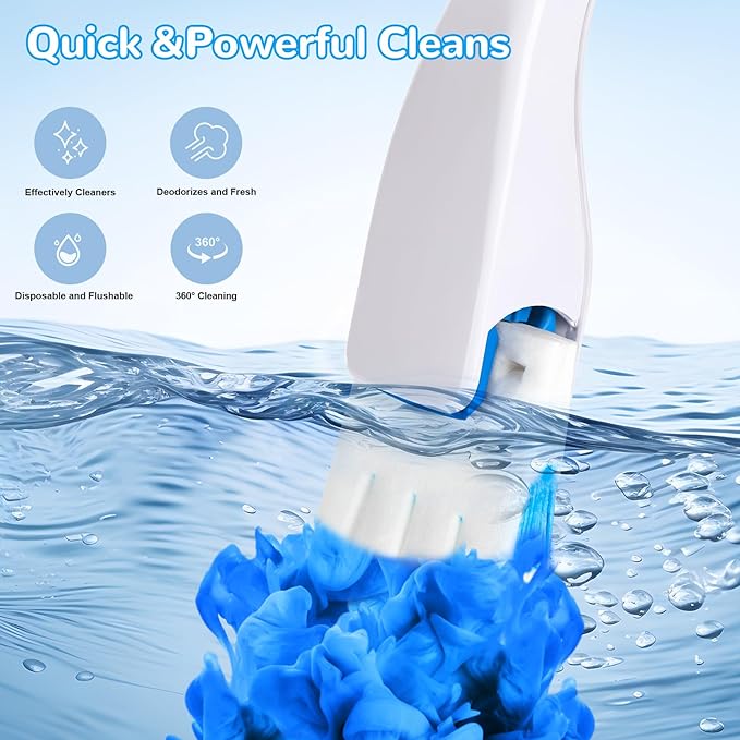 48 Count Flushable Toilet Refills, Disposable Toilet Bowl Paper Bulk, Fresh Flushable Toilet Brush Refill Pads for Toilet and Bathroom, Toilet Brush Accessories (No Handle)