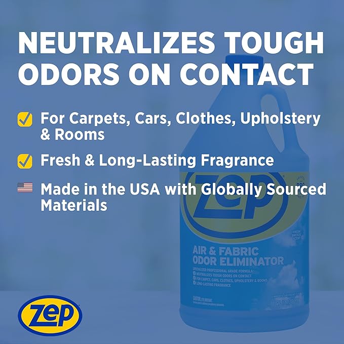 Zep Air Freshener and Fabric Odor Eliminator - Fresh-Breeze Scent - 1 Gallon (Case of 4) ZUAIR128 - Long-lasting Fragrance that Neutralizes Tough Odors on Contact