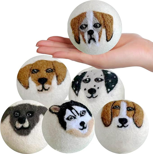 Wool Dryer Balls Organic Premium | 6 Balls XL, Ethically & Humanely Made, Natural Fabric Softener, Laundry Dryer Balls Reusable, Wrinkle Release, Organic Fabric Softener Ball, Say No! to Dryer Sheets
