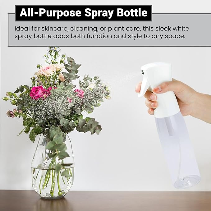 Continuous Ultra Fine Mist Spray Bottle – 16.9 Oz for Hair, Hairstyling, Salon Use, and Cleaning | Versatile Water Misting Bottle