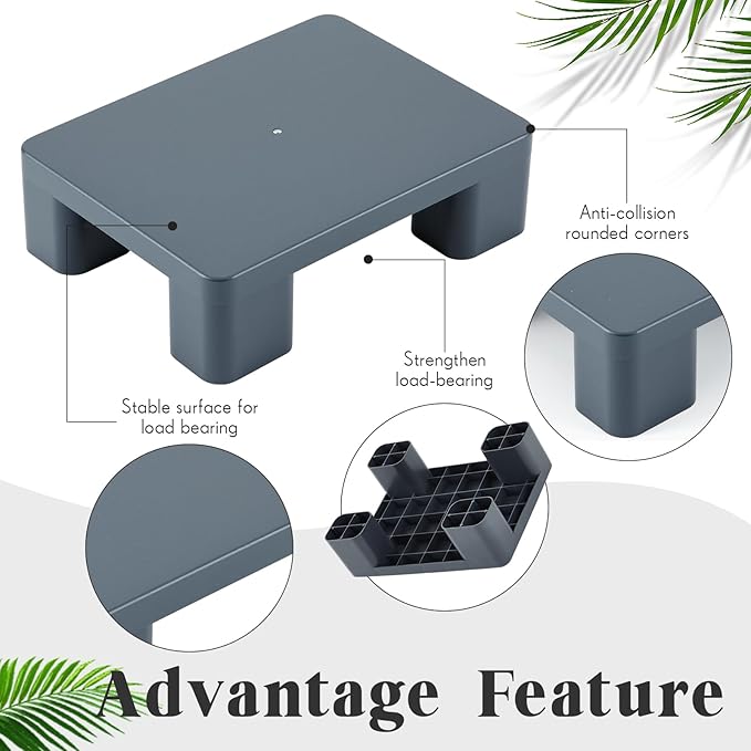 2 Pack Dunnage Rack, 15.75" Long x 11.81" Wide, 4.72" Height Plastic Dunnage Rack, 1000+ Pound Capacity Storage Commercial Food Service Storage in Restaurant Kitchens Shop