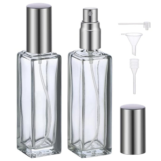 Segbeauty 20ml Refillable Perfume Bottle Travel, 2pcs Empty Glass Spray Bottles Atomizer, Mini Pocket Leakproof Fine Mist Sprayer for Perfume Cologne Dispenser Fragrance Container Set Travel Accessory