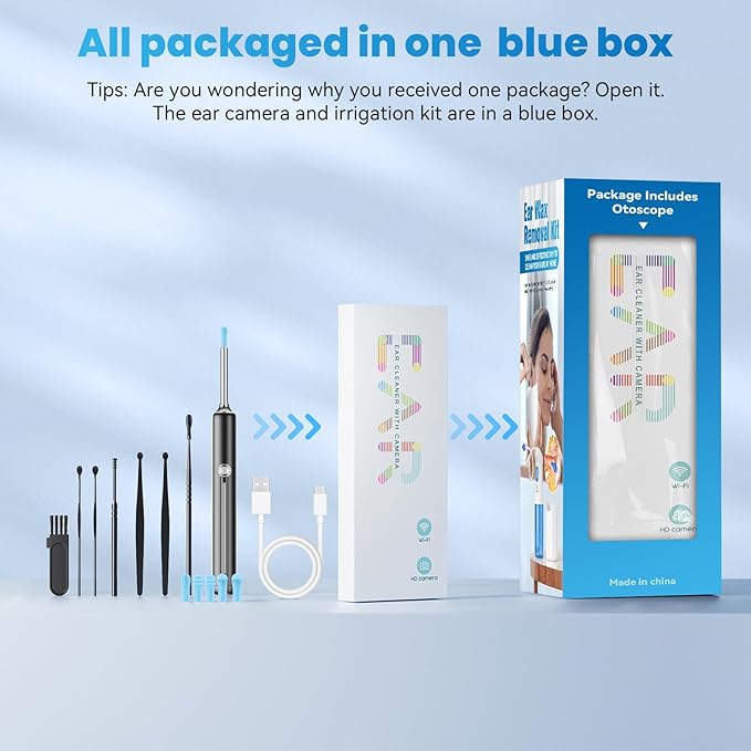 Ear Wax Removal - Ear Cleaner - Ear Camera - Ear Wax Removal Kit - Ear Wax Removal Tool Camera - 1080HD Effective for Cleaning Ear Wax Build-Up