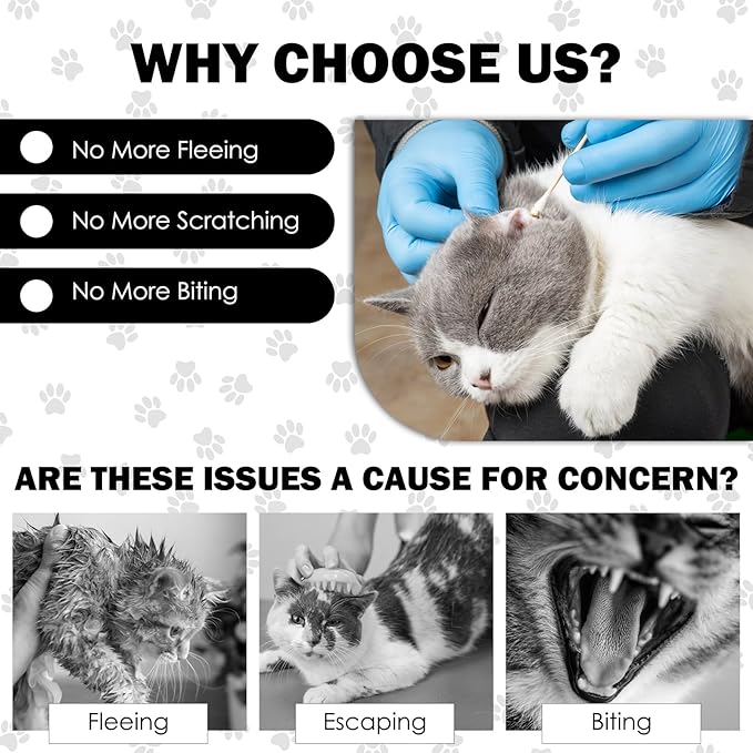 27.6" Cat Grooming Wrap, Self Adhesive Cat Wrap for Cutting Nails, Anti-Escape Calming Cat Swaddle Wrap for Medicine Ear Cleaning, Anti-Scratch Cats Burrito Restraint Blanket, Pet Tool(6-10 lbs)