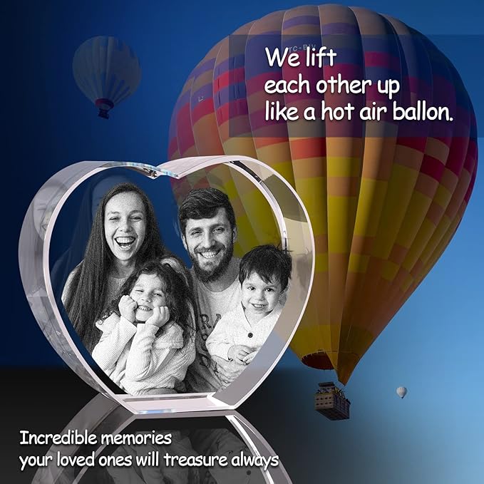 3D Crystal Photo, Personalized Gift. Custom Gifts for Dad and Mom, Him, Her, Wife and Husband. Custom Picture Gifts for Fathers Day, Anniversary, Birthday. Picture Gift for Pet Lovers