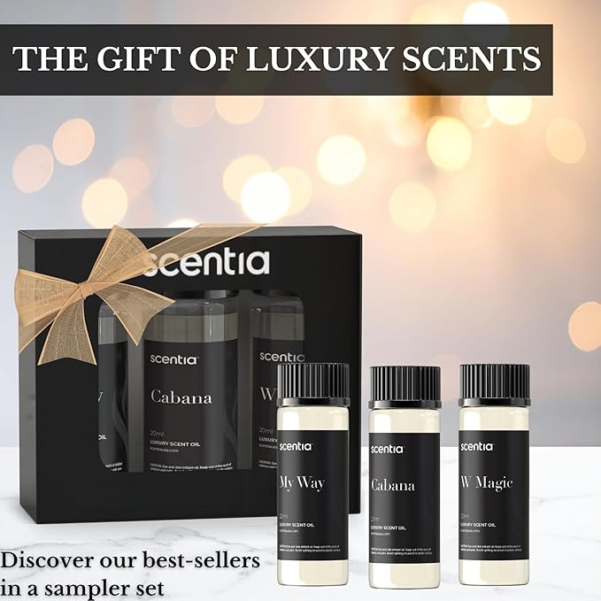 Scentia Hotel Diffuser Oil | Aromatherapy Fragrances Inspired by 5-Star Hotels | Luxurious Scents Gift Set - 3 x 20ml Bottles Set - The 1 Hotel Miami, W Hotels - Thanksgiving & Holiday Gift