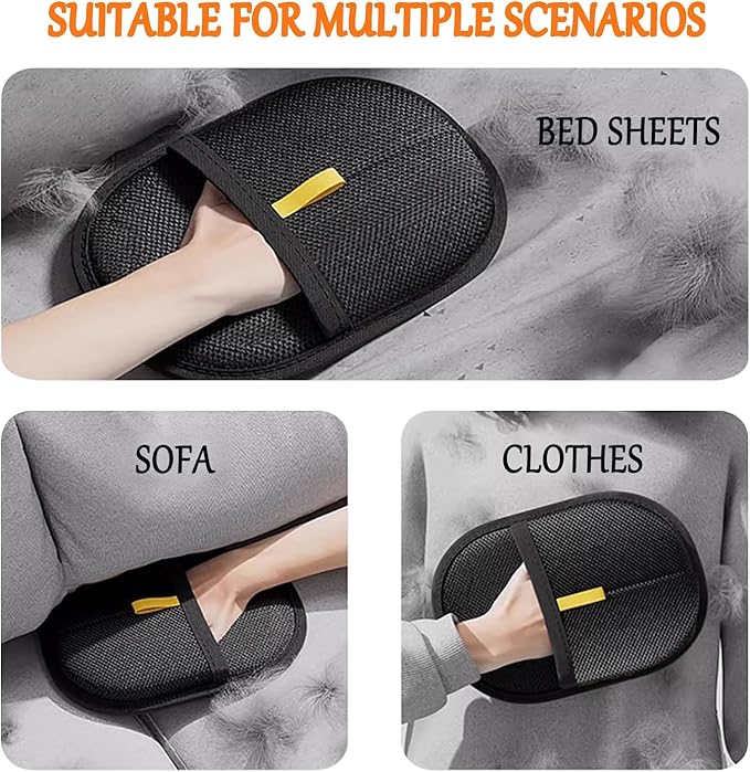 2 Pack Pet Glove for Cats Dogs, Hair Remover Mitt, Easy Clean Shedding Brush, Reusable Mesh Cleaning Glove, Gentle Massage & De-Shedding Tool
