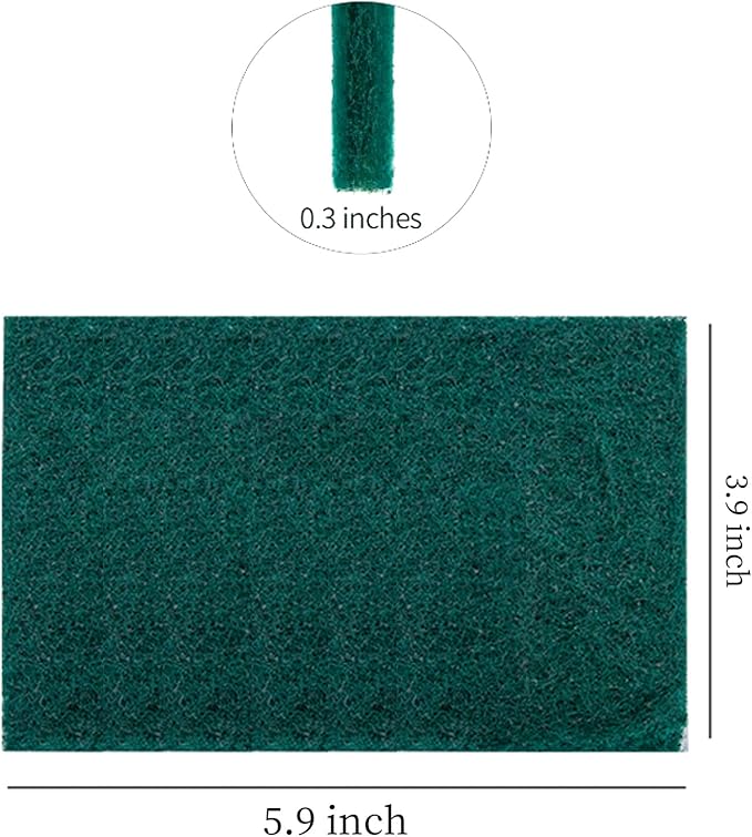 Heavy Duty Scour Pads Sponge Dish Scrubber Non-Scratch Green Reusable Household Scrub Pads for Kitchen and Dish Cleaning Tool (24Pcs)