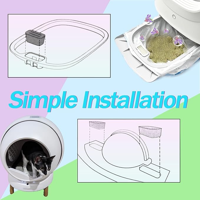 4 PCS Deodorant for PetSafe ScoopFree SmartSpin Self-Cleaning Cat Litter Box, Air Freshener for HHOLOVE Automatic Cat Litter Box, Cat Friendly Natural Plant-Based Odor Suppression