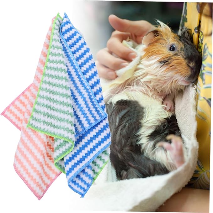 Kisangel 10pcs Washable Guinea Pig Blankets Small Pet Cage Liners Soft Supple Bedding Mats for Hamsters Rabbits Chinchillas Comfortable Skin-Friendly Pet Sleeping Pads