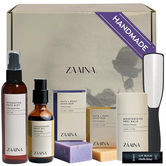 ZAAINA Luxurious Spa Set for Women - Bath Body Gift Set for Her, Relaxing Spa Gift Basket for Women, Self Care Kit, Pampering Home Wellness Bath Set