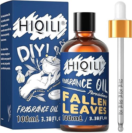 HIQILI Fallen Leaves Fragrance Oil 100ml for Diffuser Car Freshies, Clean Fresh Scent for Candle Making Soap Laundry 3.38 Fl Oz
