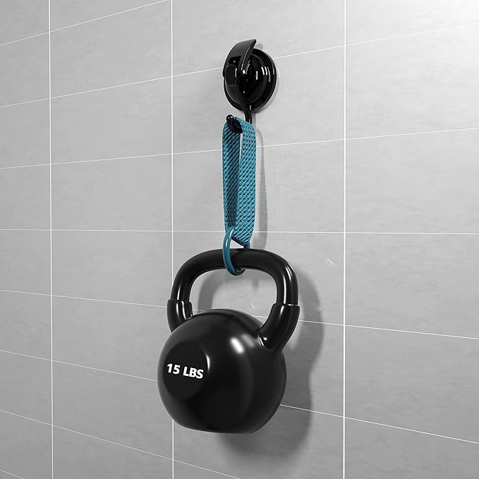 Heavy Duty Vacuum Suction Cup Hooks, Matte Black Plated Polished Super Suction for Kitchen Bathroom, 4 Pack