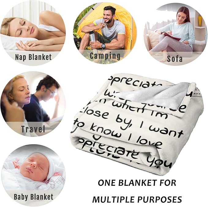 Gifts Blanket to Wife from Husband, Anniversary Birthday Gifts for Wife, Presents for Wife Mother's Day,Christmas, Valentines, Soft Flannel Throw Blanket Bed Wife Blanket Gift(50‘’x60'')
