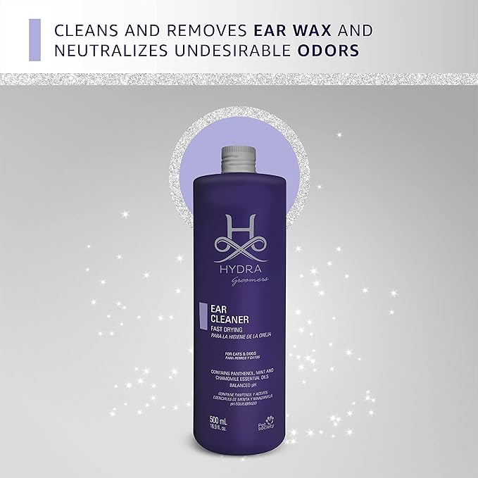 Hydra Professional Ear Cleaner, Cat and Dog Ear Cleaner, All Breeds and Coat Types, 16.9 Ounces