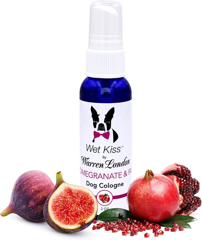Warren London Wet Kiss Dog Cologne Spray – Pomegranate & Fig | Pocket-Size 2 oz Odor Eliminator & Coat Freshener for Dogs & Cats