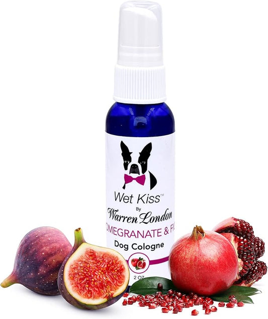 Warren London Wet Kiss Dog Cologne Spray – Pomegranate & Fig | Pocket-Size 2 oz Odor Eliminator & Coat Freshener for Dogs & Cats