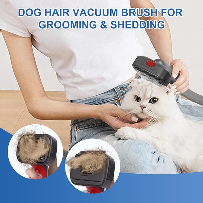 Pet Dog Hair Grooming Brush Vacuum Attachment Compatible with Dyson V7 V8 V10 V11 V12 V15, Cat and Dog Grooming & Shedding Tools