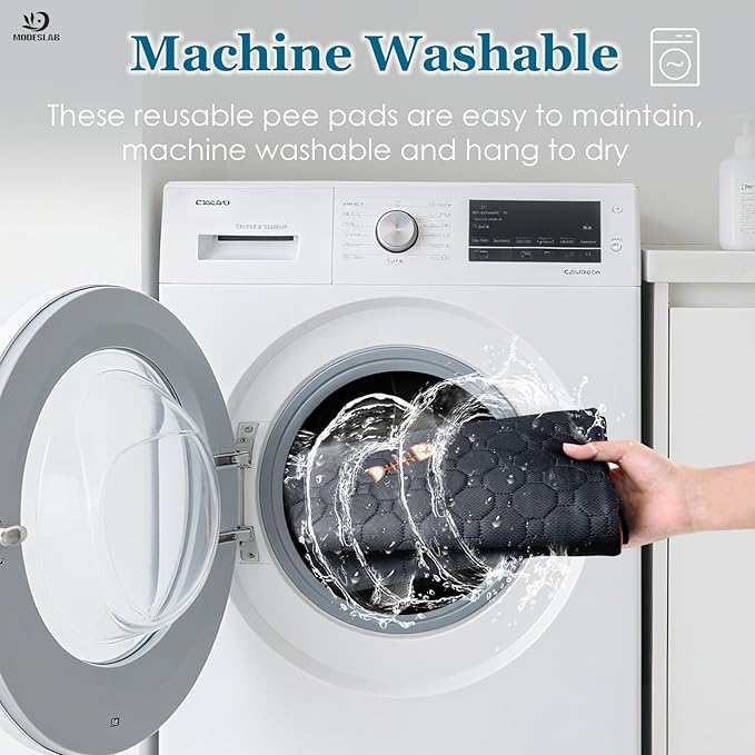 4-Pack Guinea Pig Cage Liner Washable, 16in x 30in Ultra-Absorbent Guinea Pig Bedding for Cage Non-Slip Leak-Proof Pee Pads for Dogs Rabbit Bunny Cat Litter Mat, Black