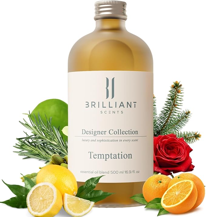 Brilliant Scents Diffuser Oil Refill, Essential Oils Set for Home, Fragrance Oil for Candle Making, Hotel, 50ML, Temptation