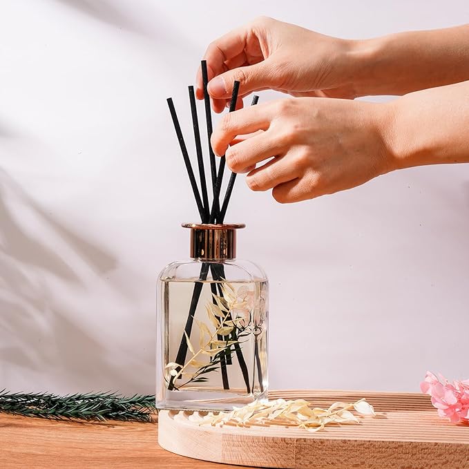 Peony Blossom Botanical Essential Oil Reed Diffuser Set/6.7oz/Peony, Ruscus, and Hydrangea/Decorative Air Freshener/Home, Office, Room Décor/Aromatherapy Gift/Home Fragrance