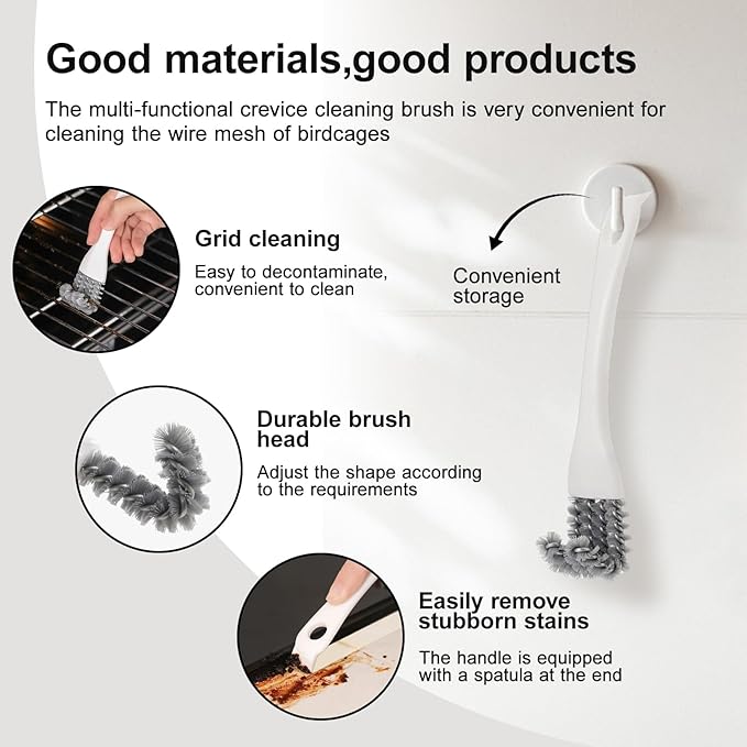 3 Pcs Bird Cage Cleaner,Bird Cage Accessories,Poop Off Bird Poop Remover,Bird Poop Cleaner with Scraper,for Better Cleaning of Bird Droppings from Pet Cages Parrot Cages Bird Perches