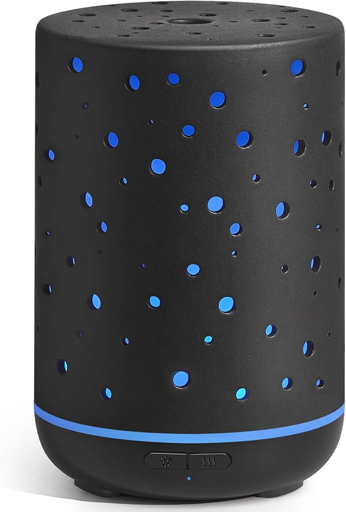 InnoGear Essential Oil Diffuser, 150ml Ceramic Diffuser Ultrasonic Air Diffusers Humidifier Cool Mist Aromatherapy Diffuser with 2 Mist Modes Waterless Auto Off for Home Office, Black