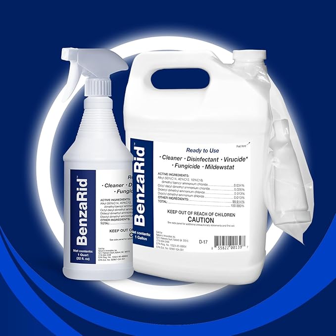 Pro Mold Killer Fungicide Disinfectant including Aspergillus Niger (Black Mold) H5N1 Pack | Multi-Purpose Fungicide, Mildewstat, Disinfectant, Virucide | EPA Reg. 1 Gal + 32 oz.