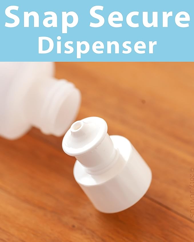 JUVITUS 4 oz Clear Natural Refillable Plastic Squeeze Bottle Dispenser with White Push Pull Cap Dispense (6 pack)