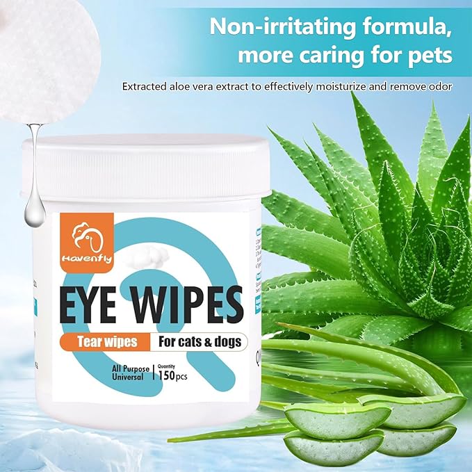Pet Wipes for Cats & Dogs, Grooming Wipes for Eyes, Paws, Ears, Nose, Unscented Soft Pet Tear Stain Remover Wipes 300 Pcs
