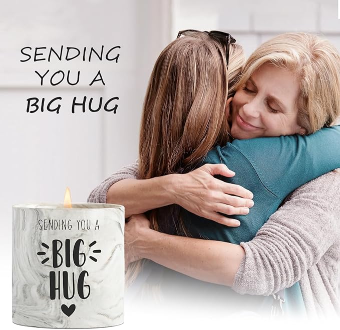 Thinking of You Gift Candles for Women Sending You A Big Hug in A Jar Candle Gifts for Best Friends Get Well Soon Cheer Up Comfort Gifts for Sick Miss You Lavender Scented Candles for Mothers 6oz