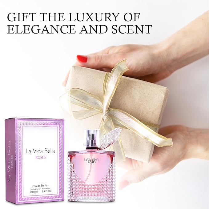 Women's Perfume Set - 2 Pack Eau de Parfum Spray 3.4 Oz Each | Floral Jasmine & Sweet Vanilla with Bergamot & Woody Notes | Long Lasting Original Scent Gift Set for Women (MilaWR&Lavi Rose)