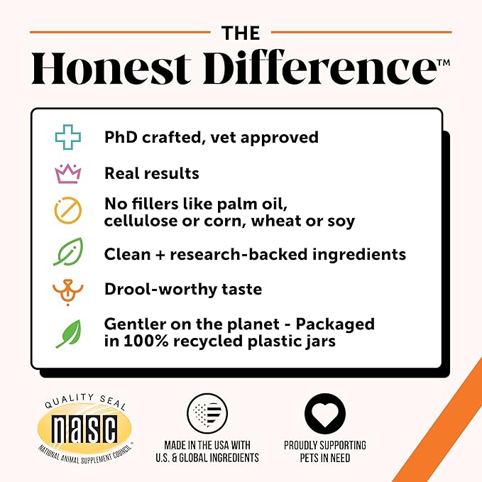 Pet Honesty Hip & Joint Health Soft Chews for Dogs, Joint Supplement with Glucosamine Chondroitin, MSM, Turmeric, Joint Support + Mobility, May Reduce Occasional Discomfort (Chicken 90 Count)