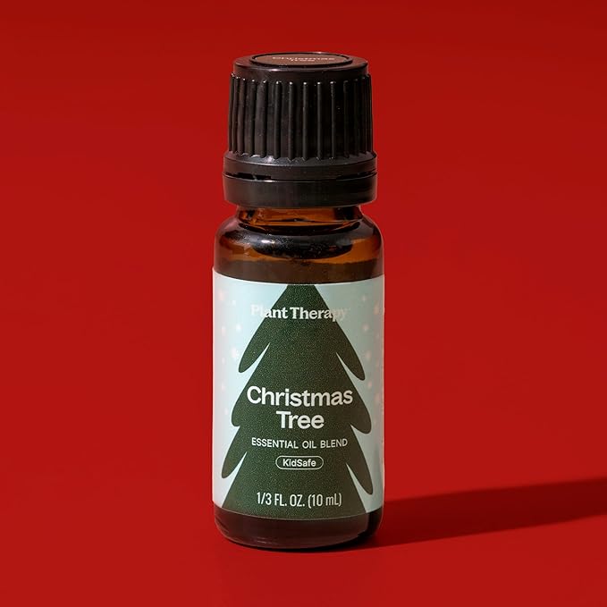 Plant Therapy Christmas Tree Holiday Essential Oil Blend 10 mL (1/3 oz) Crisp & Refreshing, Traditional Holiday Scent, Supports a Healthy Respiratory System