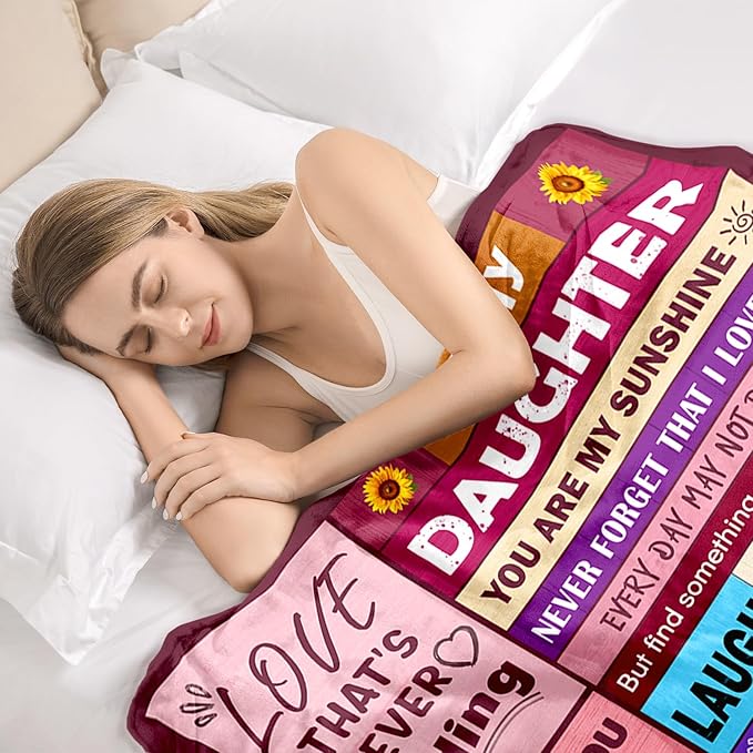 Daughter Gifts from Mom Dad - Daughter Birthday Gifts Unique - Birthday Gift for Daughters Adult - Christmas Valentines Mothers Day & Graduation Gift for Daughters - to My Daughter's Blanket 60"x80"