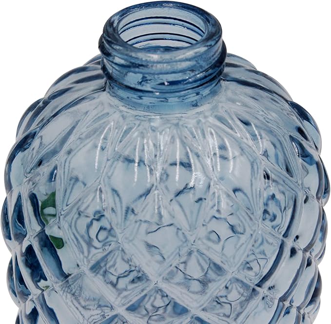 16 Oz Soap Dispenser with 304 Rustproof Stainless Steel Pump, Kitchen, Bathroom Soap Dispenser， Refillable Liquid Glass Soap Dispenser for Hand Soap, Soap, Lotion. (Blue-2pack)