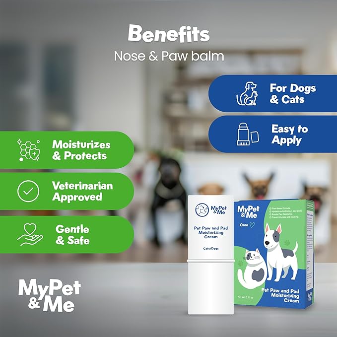 My Pet & Me Dog & Cat Paw and Nose Balm – 6g | Lick-Safe, Natural & Moisturizing Paw Balm for Dry or Cracked Pads | Gentle Nose & Paw Care