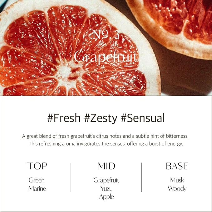 hetras Premium Reed Diffuser Set 16.9 fl.oz. 2 Pack | Grapefruit Scent | Long-Lasting Luxury Fragrance with 10 Reed Sticks for Home & Office | Gifts for Loved One