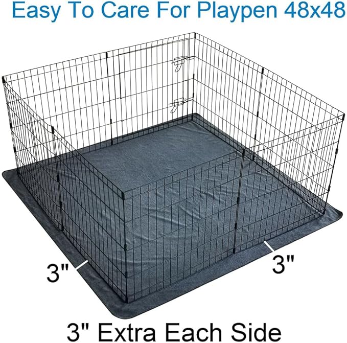 Peepeego 2PCS Non-Slip Pee Pads for Dogs 54" x 54", Washable Puppy Pads with Fast Absorbent, Reusable, Waterproof Rug for Training, Whelping, Housebreaking, Incontinence for Dog Playpen