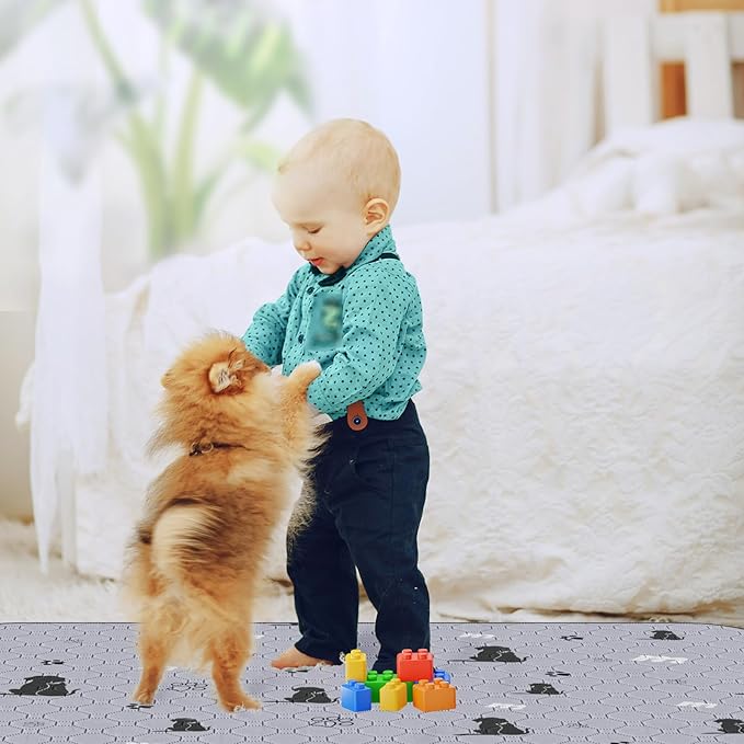 JollyMate 24"x36" Washable Pee Pads for Dogs, Ultra-Absorbent and Leak-Proof Reusable Pee Pads, Non-Slip Reusable Puppy Pads, Waterproof Dog Pee Pads, 2 Pack