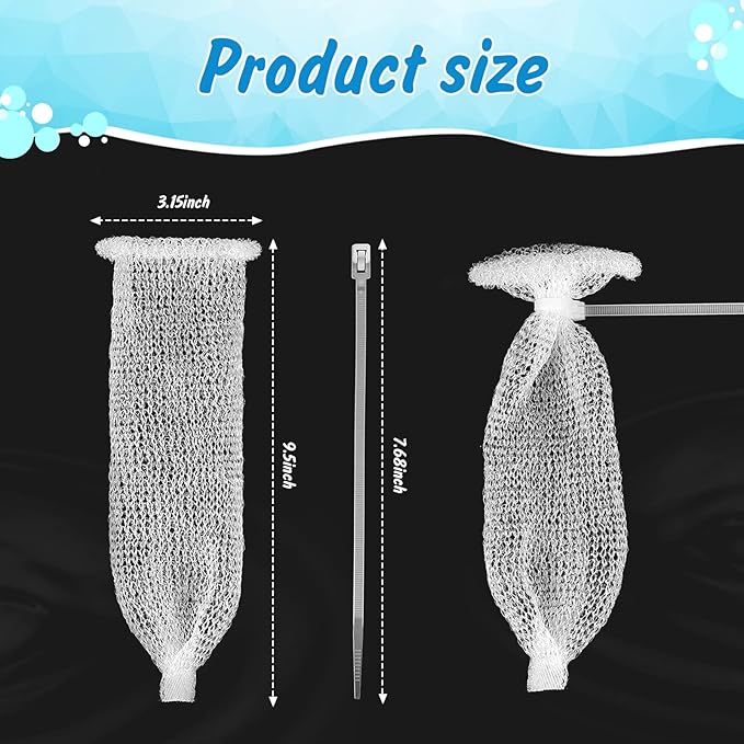 40 Pieces Nylon Lint Trap Washing Machine Lint Fabric Mesh Snare Washer Lint Catcher Washer Hose Lint Traps Washing Machine Lint Trap Lint Traps Hose Screen Filter Catcher with 40 Pieces Cable Ties