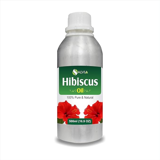 Hibiscus Oil (Hibiscus Sabdariffa L) Therapeutic Essential Oil by Salvia Amber Bottle 100% Natural Uncut Undiluted Pure Cold Pressed Oil (16.907 floz with dr)