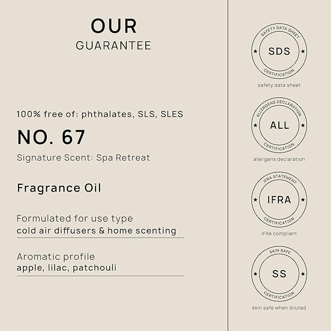 VINEVIDA Spa Retreat Fragrance Oil for Cold Air Diffusers - 32 Fl Oz -Essential Oils for Diffuser Oil Refill & Air Freshener Room Spray