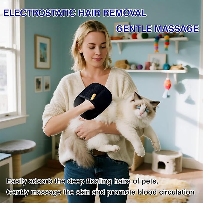 2-Pack Pet Hair Removal Gloves - Gentle Massaging & Hair Removal Tool for Cats and Dogs |It can be reused and Washed, Can Be Directly Used for Pets, Sofas, Carpets, Beds and Car Seats