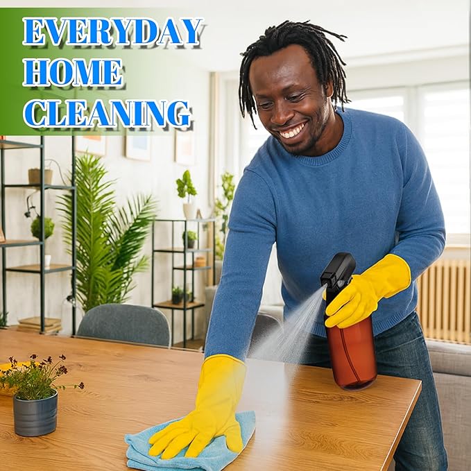 DIYSELF Spray Bottle for Cleaning Plastic Spray Bottles 16 oz 500ml Squirt Bottle for Liquids Amber Spray Lab Weighing Bottles for Home and Garden (2 Pack)