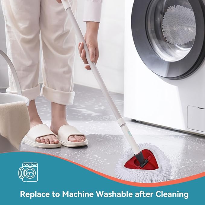 2 Pack Spin Mop Heads Replacements for Ocedar Easywring 1 Tank System Mop Replace Head Attachments, Microfiber Chenille Mop Pad Spin Mop Refill for O Cedar Mop Head