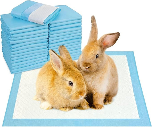 kathson 100PCS Rabbit Pee Pads 18"× 13" Disposable Cage Liners Super Absorbent Black Carbon Odor-Control Bunny Training Pad with Quick-Dry Surface for Bunny Guinea Pig Kitten Hedgehog Small Animals
