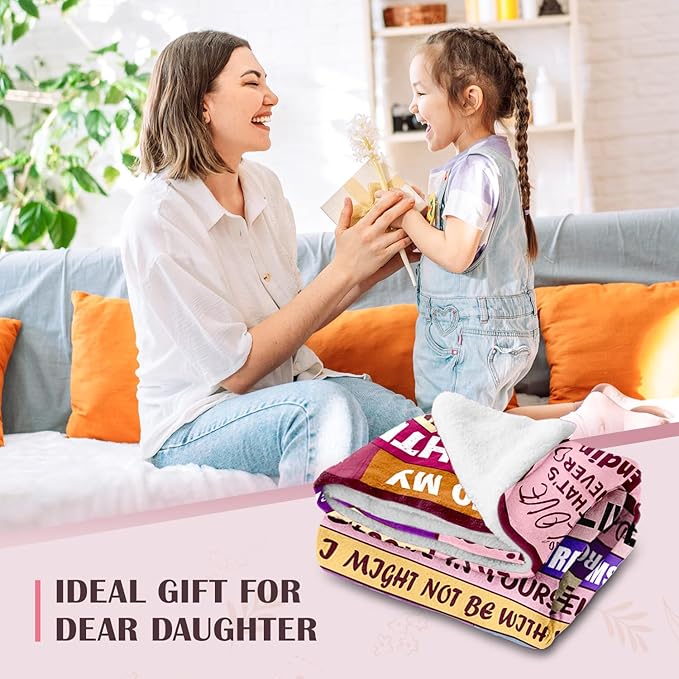 Daughter Gifts from Mom Dad - Daughter Birthday Gifts Unique - Birthday Gift for Daughters Adult - Christmas Valentines Mothers Day & Graduation Gift for Daughters - to My Daughter's Blanket 60"x80"